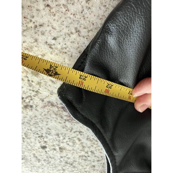 Unik Womens Black Leather Motorcycle Vest Zip Up Pockets Size 5XL - Picture 9 of 14